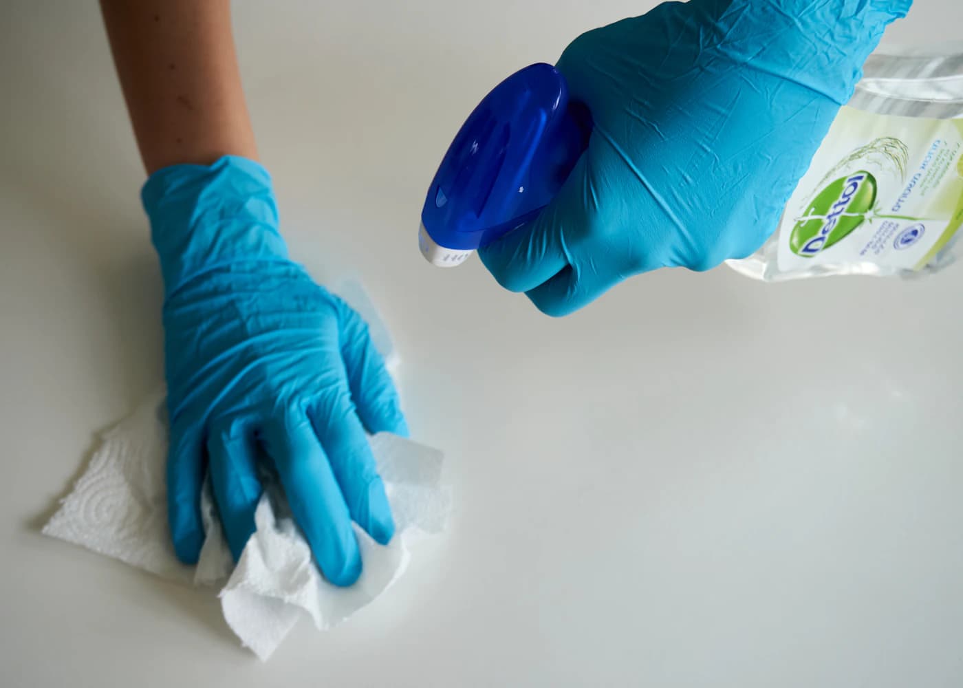 Cleaner working carefully on a detailed task